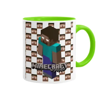Minecraft herobrine, Mug colored light green, ceramic, 330ml