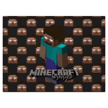 Minecraft herobrine, Επιφάνεια κοπής γυάλινη (38x28cm)