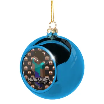 Minecraft herobrine, Blue Christmas tree ball ornament 8cm