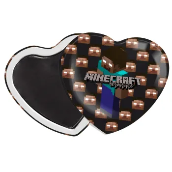 Minecraft herobrine, Μαγνητάκι καρδιά (57x52mm)