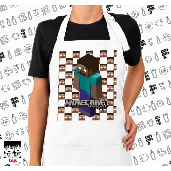 Minecraft herobrine, Ποδιά μακριά Σεφ ολόσωμη με τσέπες white (ΕΝΗΛΙΚΩΝ)