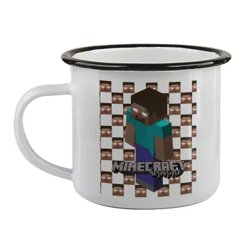 Minecraft herobrine, Κούπα εμαγιέ με μαύρο χείλος 360ml