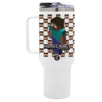 Minecraft herobrine, Mega Tumbler με καπάκι, διπλού τοιχώματος (θερμό) 1,2L