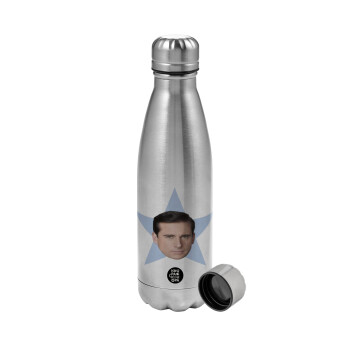 michael the office star, Metallic water bottle, stainless steel, 750ml