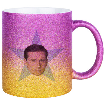 michael the office star, Κούπα Χρυσή/Ροζ Glitter, κεραμική, 330ml