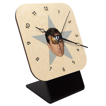 michael the office star, Επιτραπέζιο ρολόι σε φυσικό ξύλο (10cm)