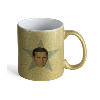 michael the office star, Κούπα Χρυσή Glitter που γυαλίζει, κεραμική, 330ml