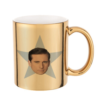 michael the office star, Mug ceramic, gold mirror, 330ml