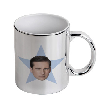 michael the office star, Mug ceramic, silver mirror, 330ml