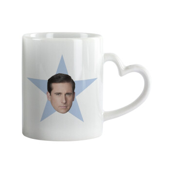michael the office star, Κούπα καρδιά χερούλι λευκή, κεραμική, 330ml