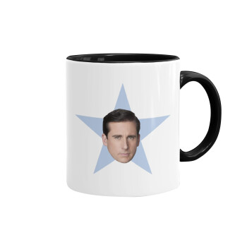 michael the office star, Mug colored black, ceramic, 330ml