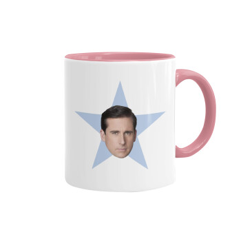 michael the office star, Mug colored pink, ceramic, 330ml