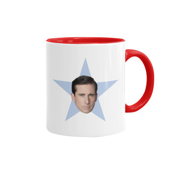 michael the office star, Mug colored red, ceramic, 330ml