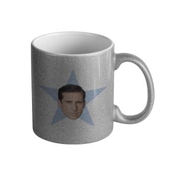 michael the office star, Κούπα Ασημένια Glitter που γυαλίζει, κεραμική, 330ml