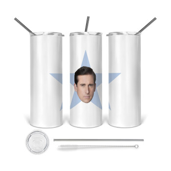 michael the office star, Tumbler stainless steel 600ml, with metal straw & cleaning brush