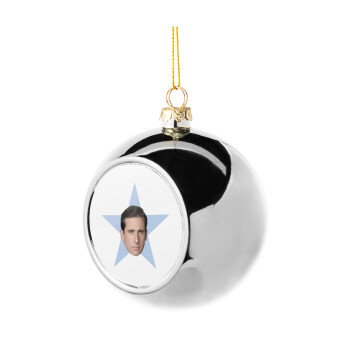 michael the office star, Χριστουγεννιάτικη μπάλα δένδρου Ασημένια 8cm