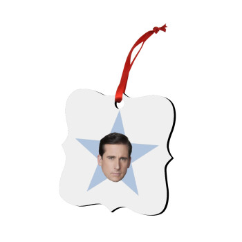 michael the office star, Christmas ornament polygon wooden 7.5cm