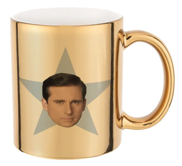 michael the office star — Mug ceramic, gold mirror, 330ml