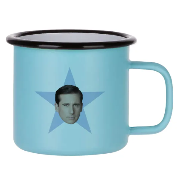 michael the office star — Κούπα Μεταλλική εμαγιέ ΜΑΤ σιέλ 360ml