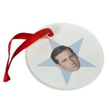 michael the office star, Christmas ornament glass 9cm
