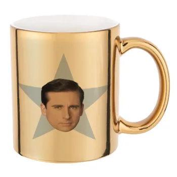 michael the office star, Mug ceramic, gold mirror, 330ml