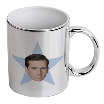 michael the office star, Mug ceramic, silver mirror, 330ml