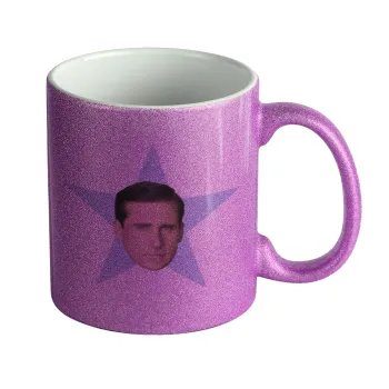 michael the office star, Κούπα Μωβ Glitter που γυαλίζει, κεραμική, 330ml
