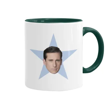 michael the office star, Κούπα χρωματιστή πράσινη, κεραμική, 330ml