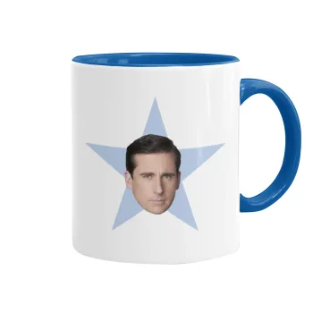 michael the office star, Κούπα χρωματιστή μπλε, κεραμική, 330ml