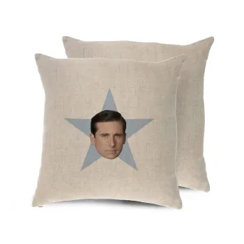michael the office star, Μαξιλάρι καναπέ ΛΙΝΟ 40x40cm περιέχεται το  γέμισμα