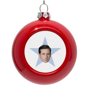 michael the office star, Στολίδι Χριστουγεννιάτικη μπάλα δένδρου Κόκκινη 8cm