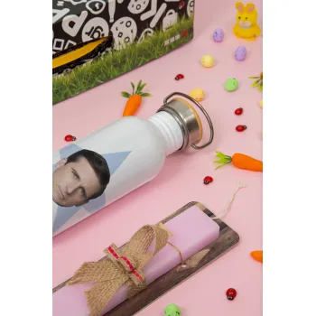 michael the office star, Πασχαλινή Λαμπάδα με παγούρι μεταλλικό (620ml, stainless steel) & κερί αρωματικό πλακέ (30cm) (ΡΟΖ)