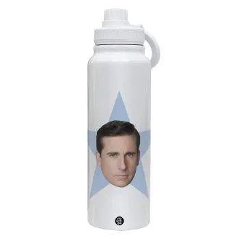 michael the office star, Θερμός 1L Ανοξείδωτο με Βάση Κινητού & Διπλά Τοιχώματα