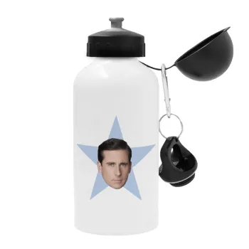 michael the office star, Metal water bottle, White, aluminum 500ml