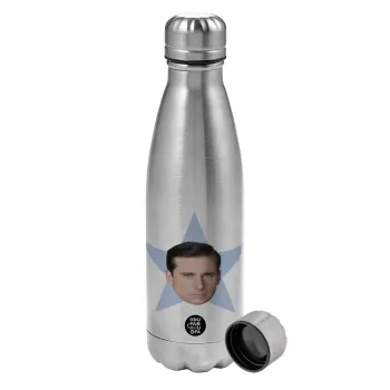 michael the office star, Metallic water bottle, stainless steel, 750ml
