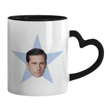 michael the office star, Mug heart black handle, ceramic, 330ml