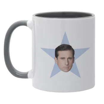 michael the office star, Mug colored grey, ceramic, 330ml