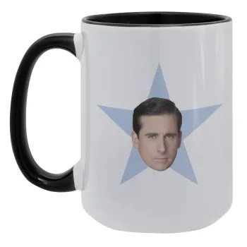 michael the office star, Κούπα Mega 15oz, κεραμική Μαύρη, 450ml