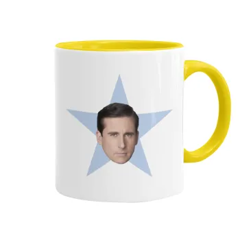 michael the office star, Mug colored yellow, ceramic, 330ml
