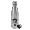 Metallic water bottle, stainless steel, 750ml