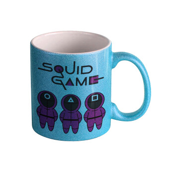 The squid game characters, Κούπα Σιέλ Glitter που γυαλίζει, κεραμική, 330ml