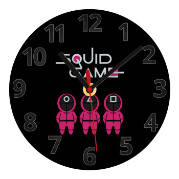 The squid game characters, Ρολόι τοίχου γυάλινο (20cm)