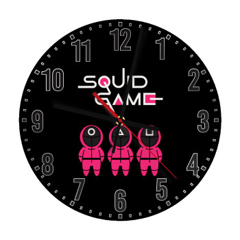 The squid game characters, Ρολόι τοίχου ξύλινο (30cm)