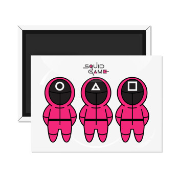 The squid game characters, Ορθογώνιο μαγνητάκι ψυγείου διάστασης 9x6cm