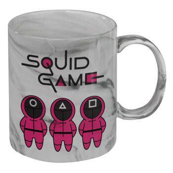 The squid game characters, Mug ceramic marble style, 330ml