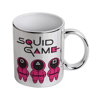 The squid game characters, Mug ceramic, silver mirror, 330ml