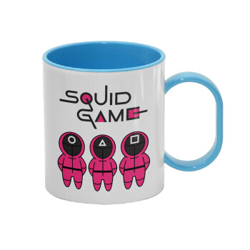 The squid game characters, Κούπα (πλαστική) (BPA-FREE) Polymer Μπλε για παιδιά, 330ml