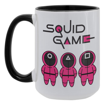 The squid game characters, Κούπα Mega 15oz, κεραμική Μαύρη, 450ml