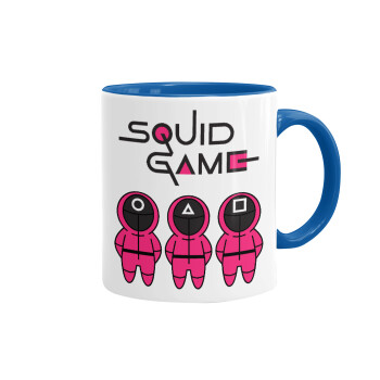 The squid game characters, Mug colored blue, ceramic, 330ml