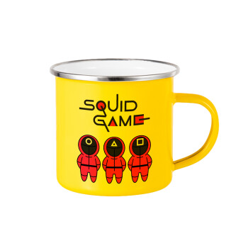 The squid game characters, Κούπα Μεταλλική εμαγιέ Κίτρινη 360ml